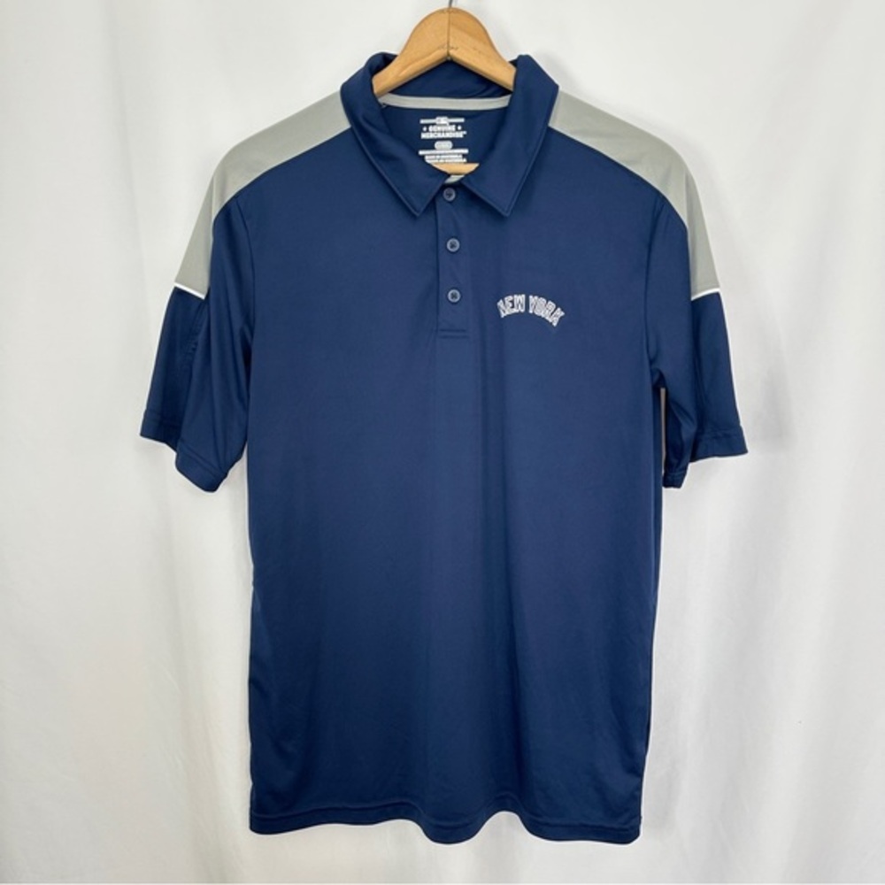 Genuine‎ Merchandise New York Yankees Golf Polo Shirt Mens Large Blue